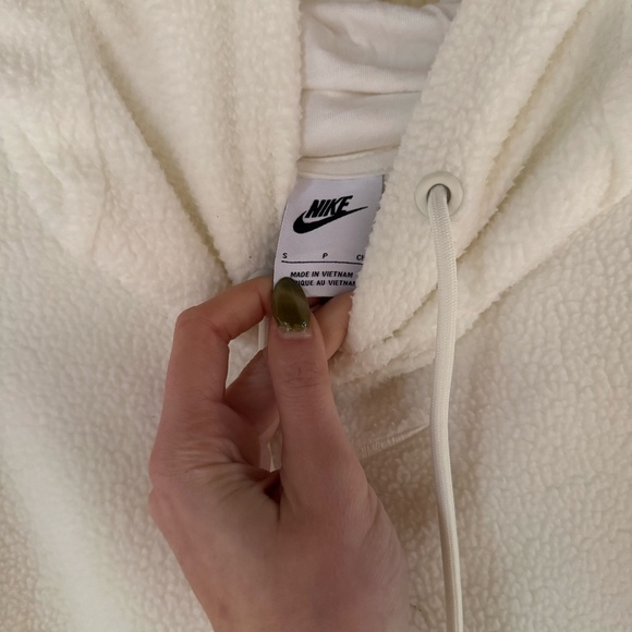 Nike Sherpa Phoenix Fleece Ivory Hoodie - Picture 3 of 5